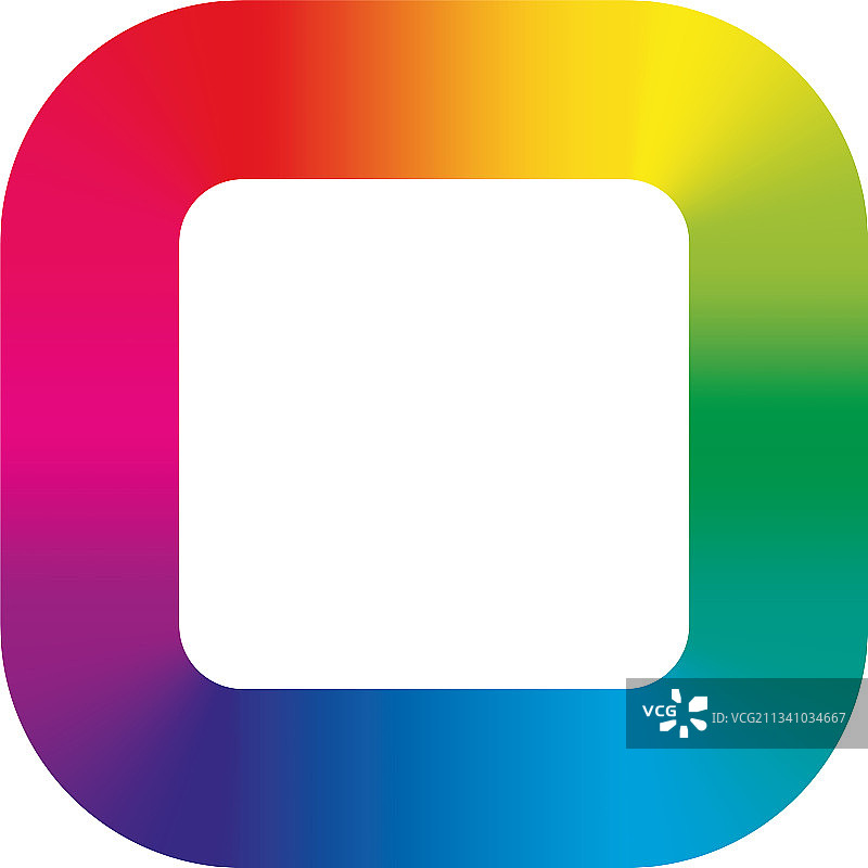 彩色彩虹渐变方形框架图片素材