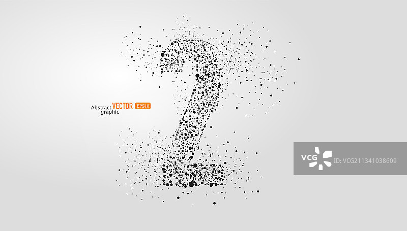 灰色背景上粒子点组合的数字2，抽象矢量英文字体素材图片素材