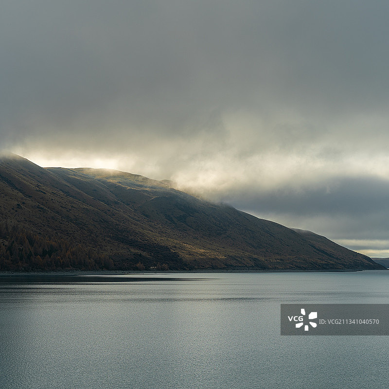 蒂卡波湖海山风光，新西兰图片素材