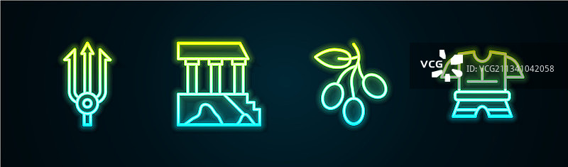 海王尼普顿三叉戟和橄榄枝图片素材