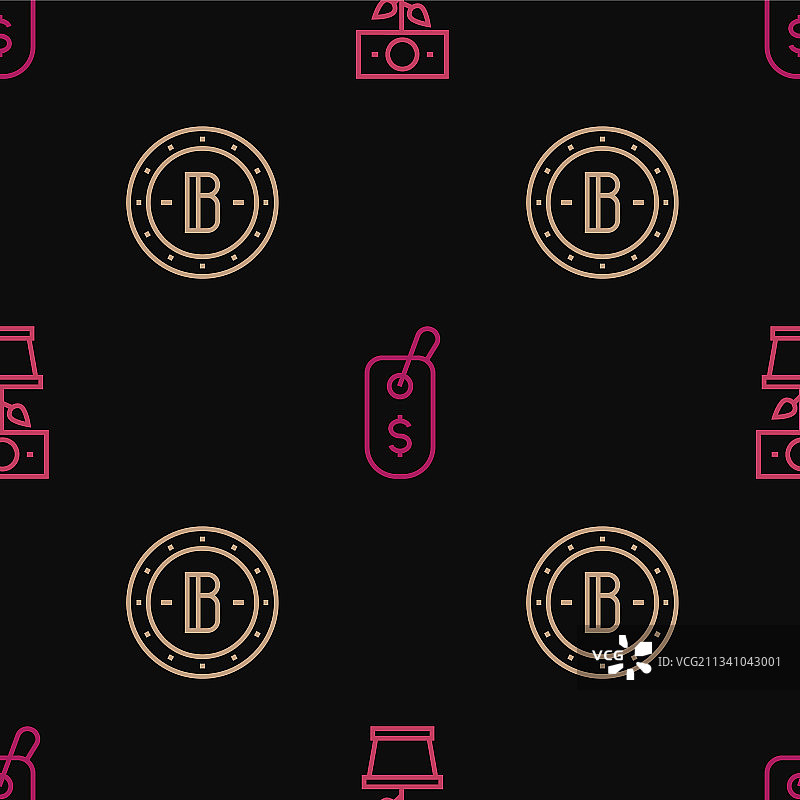 盆栽摇钱树、比特币价格图片素材