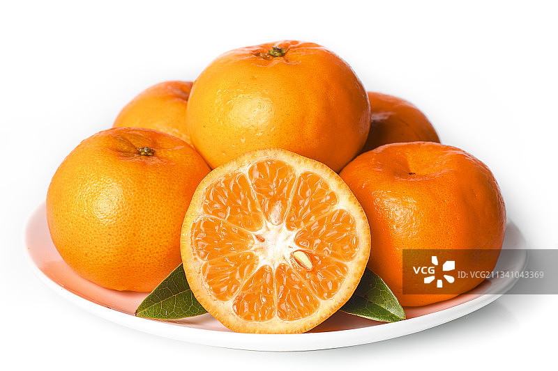 白底上的芦柑图片素材