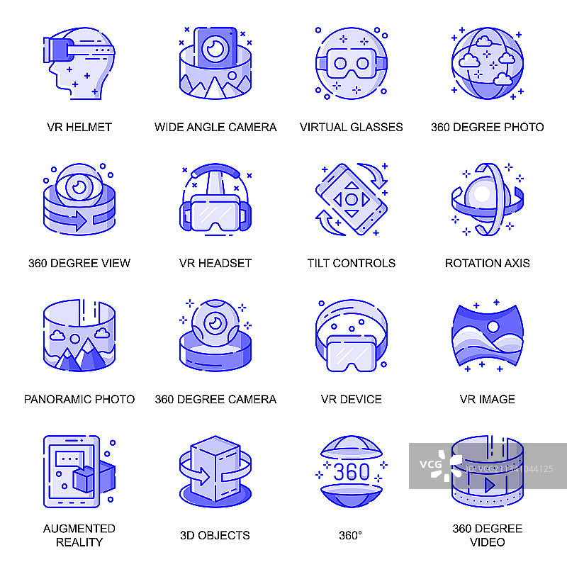 虚拟现实网页平线图标集包图片素材