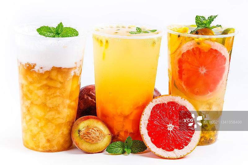 杯子里装着果汁组合图片素材