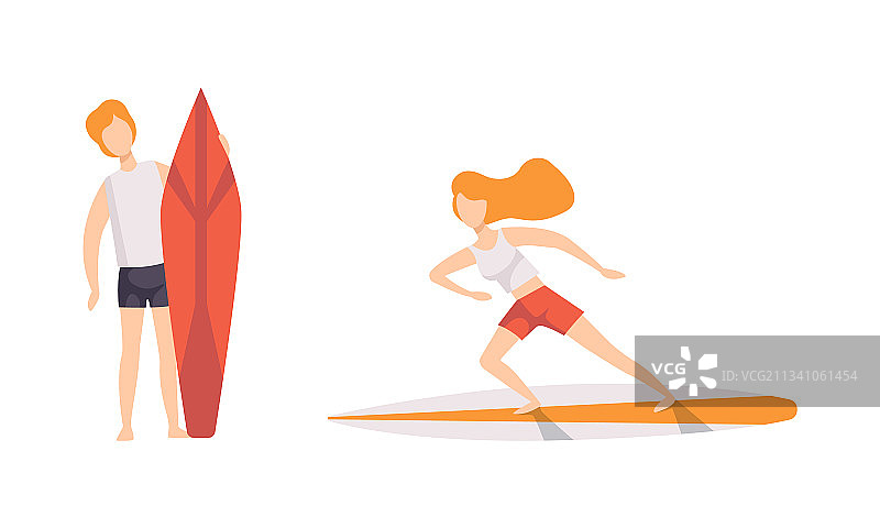 海上冲浪人物合集：男女人像图片素材