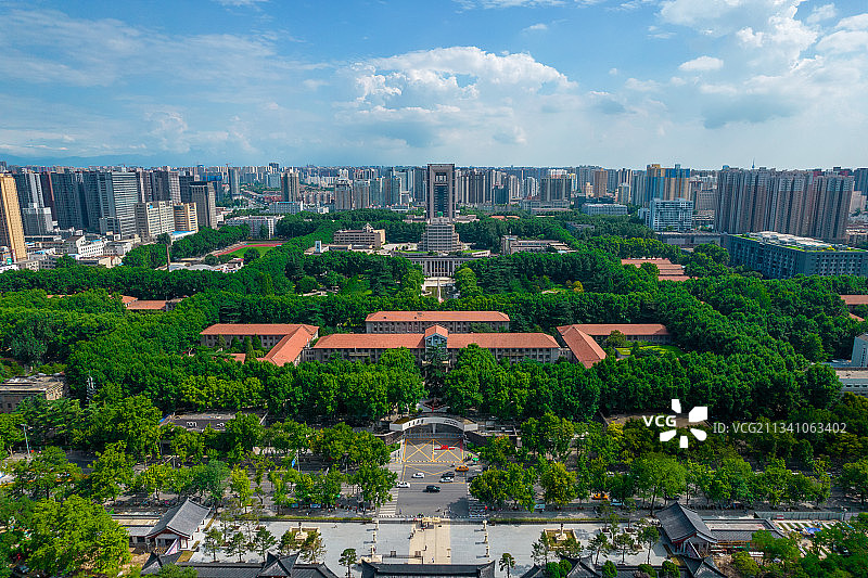 西安交通大学航拍图片素材