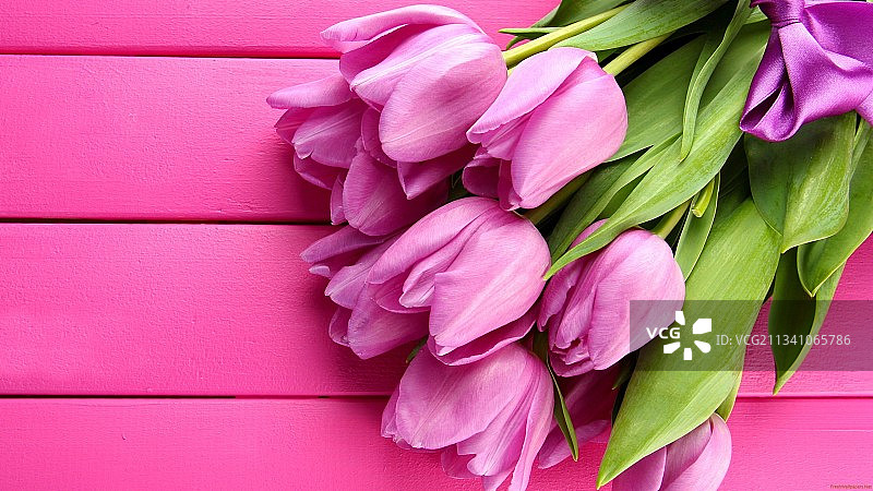 桌子上的粉色花朵特写图片素材