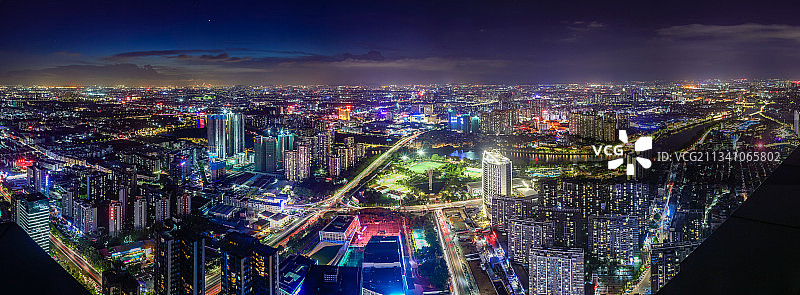 东莞市万江区全景夜景图片素材