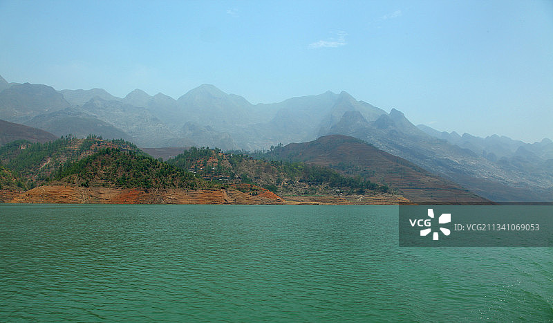 中国贵州六盘水六枝特区牂牁江牂牁湖风光图片素材