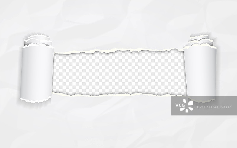 逼真撕裂扭曲纸条图片素材