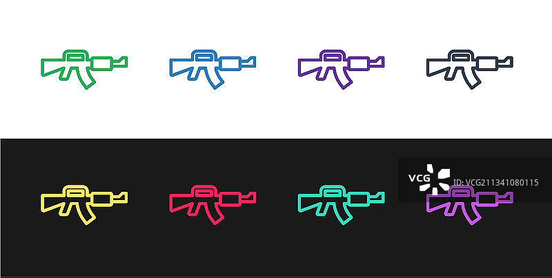 黑色M16A1步枪图标banner图片素材