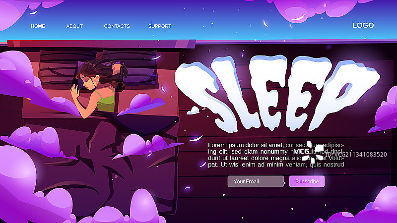 女人在床上毛毯下小睡的睡眠网站图片素材