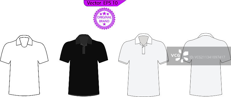 空白黑白T恤套装模板图片素材