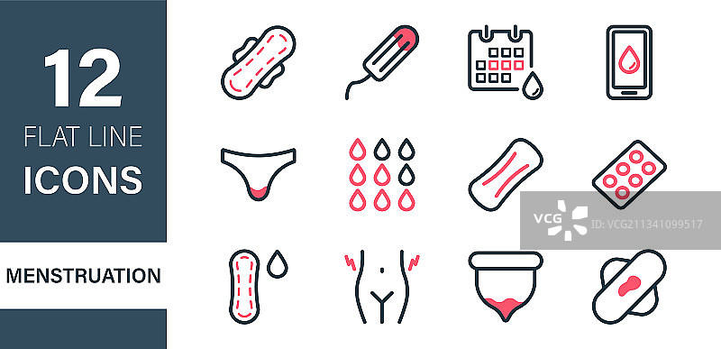 女人月经周期图标合集图片素材