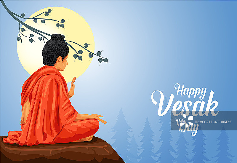 卫塞节快乐，佛诞节祝福语图片素材