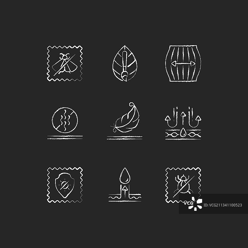 不同类型的白色粉笔纹理面料图片素材