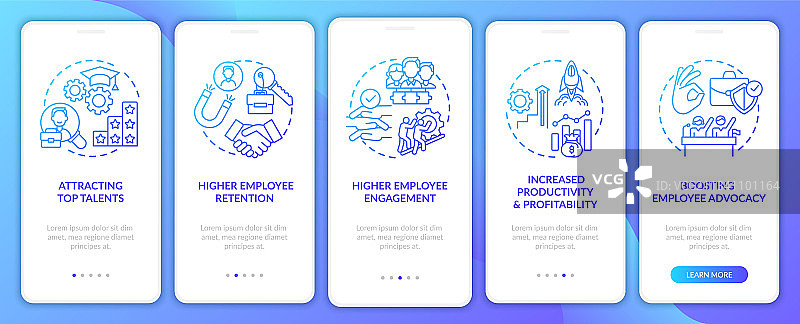 公司精神福利入职移动应用页面图片素材