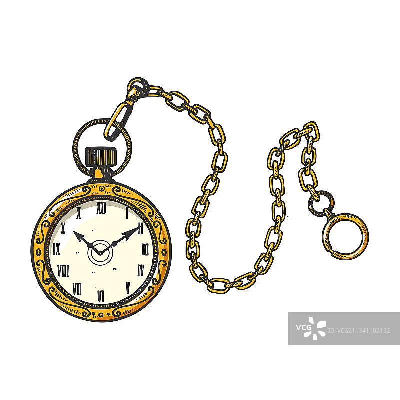 老式时钟素描图片素材