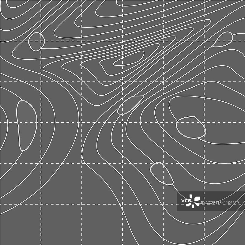白色与灰色抽象等高线地图图片素材