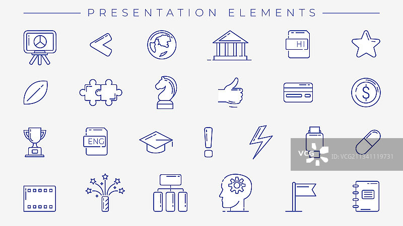 演示元素概念线条风格图片素材