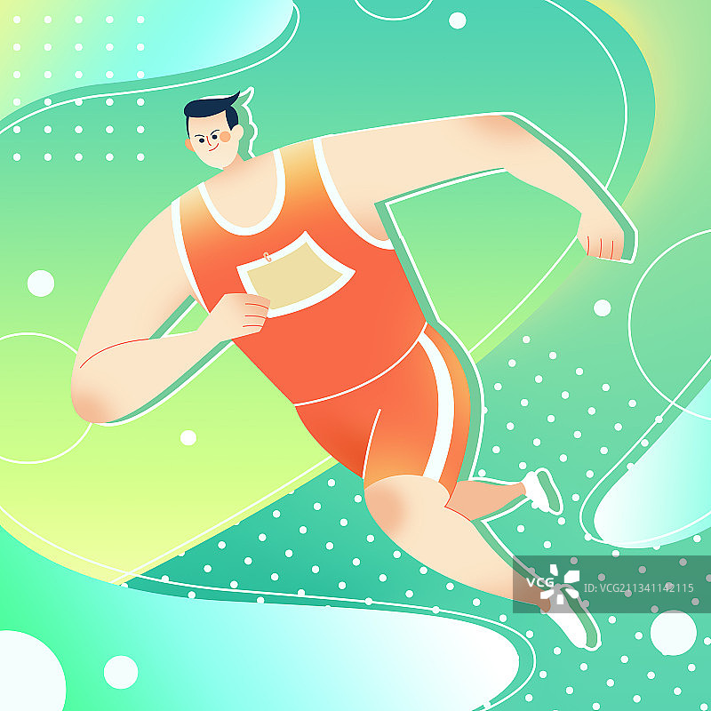 跑步 运动 田径 线条 扁平图片素材