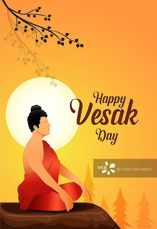 卫塞节快乐，佛诞节祝福语图片素材