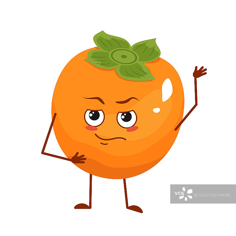 表情丰富的可爱柿子卡通人物图片素材