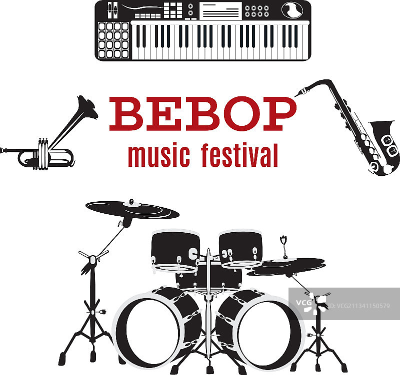 比波普爵士乐乐器图片素材