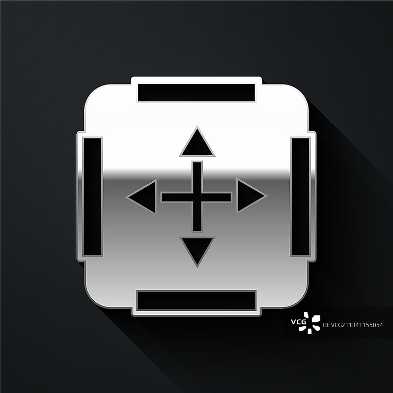 黑色背景上的银色区域测量图标图片素材