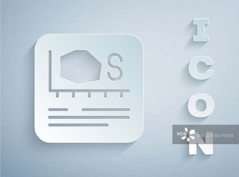 灰色背景的纸艺面积测量图标图片素材