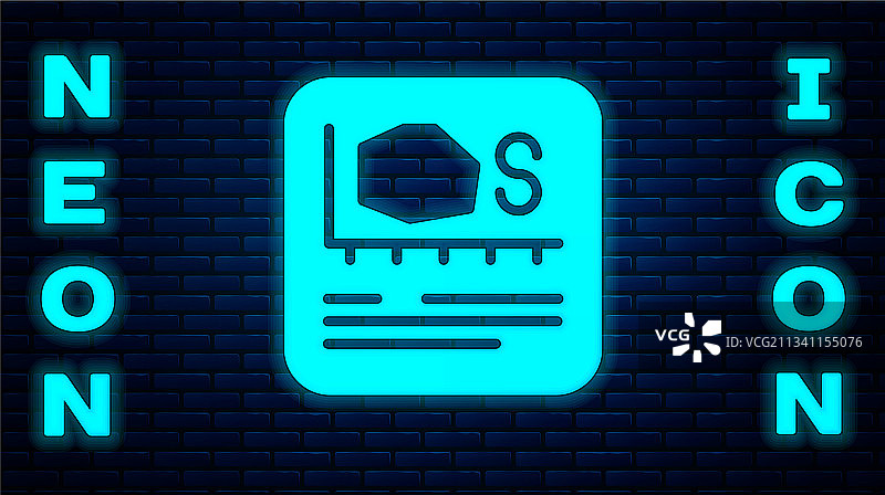 发光的霓虹区域测量图标图片素材