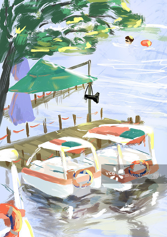 公园湖景图片素材