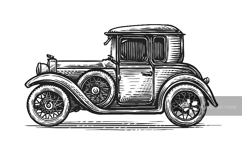 雕刻风格复古车图片素材