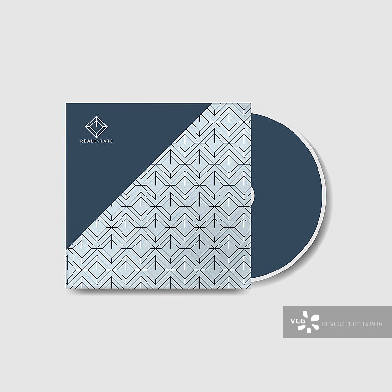 蓝色企业CD封面模板图片素材