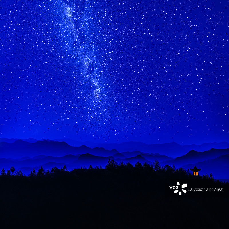 程周平〈寂静的夜〉安徽省歙县石潭上柿汰图片素材