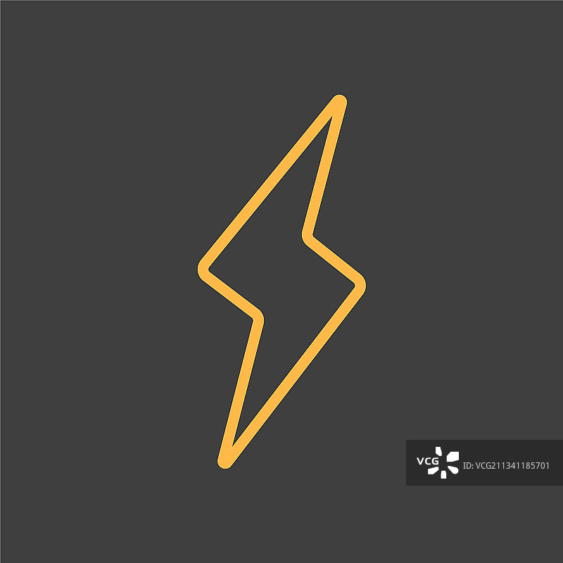 深色背景上的闪电扁平图标图片素材