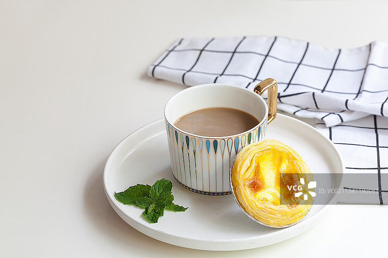 咖啡和下午茶点心蛋挞图片素材