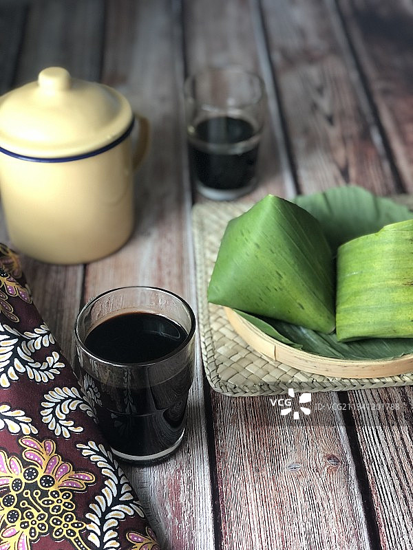 莎阿南餐桌美食俯视图，雪兰莪，马来西亚图片素材