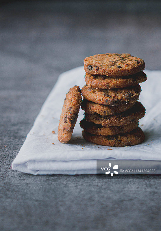 桌上饼干的特写镜头图片素材
