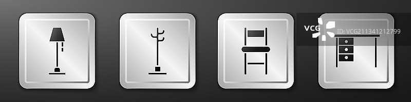 落地灯衣架椅子办公桌图片素材