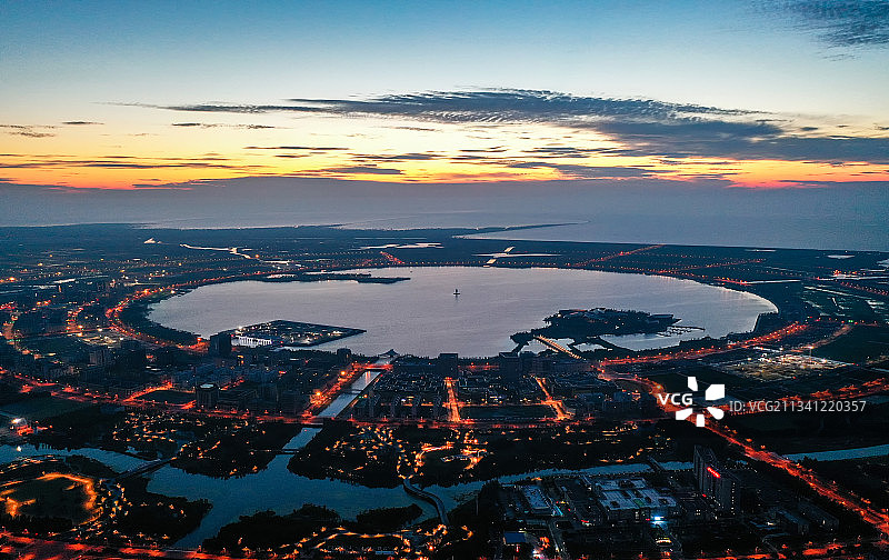 上海临港新区滴水湖图片素材