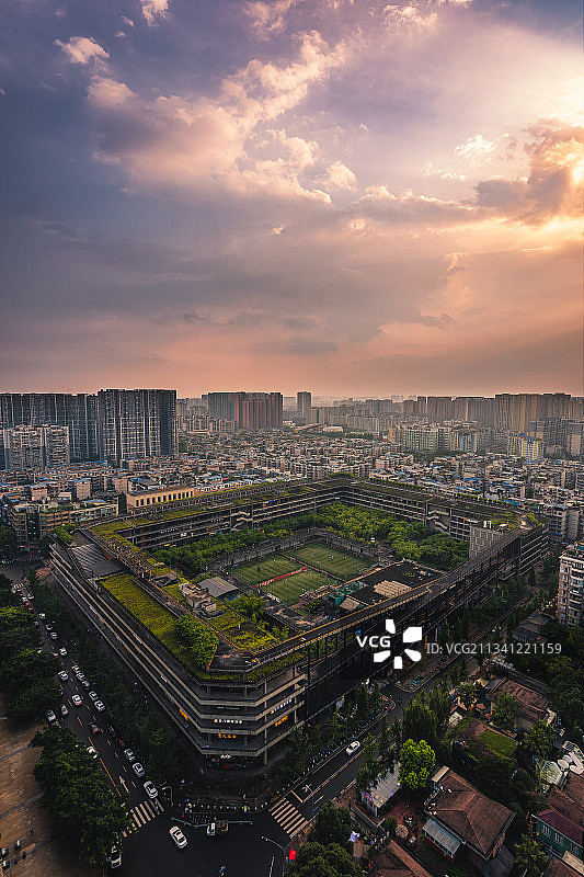 西村日落图片素材