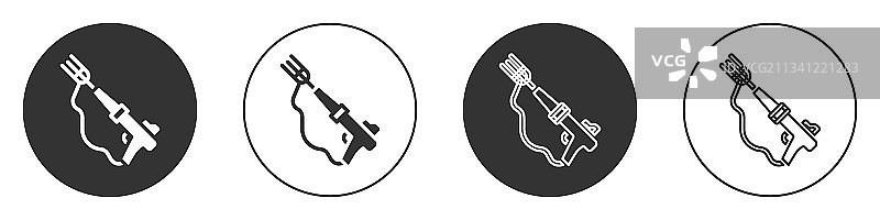 黑色鱼叉图标（白色背景）图片素材