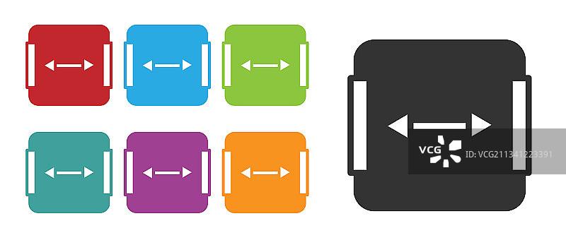 白色背景上的黑色面积测量图标图片素材