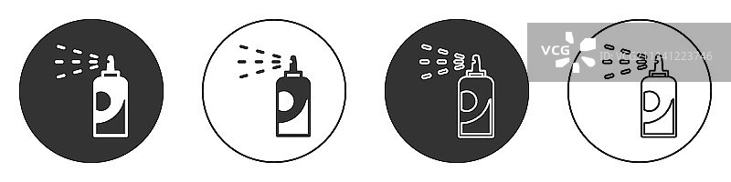 黑色喷雾罐，用于发胶除臭剂图片素材