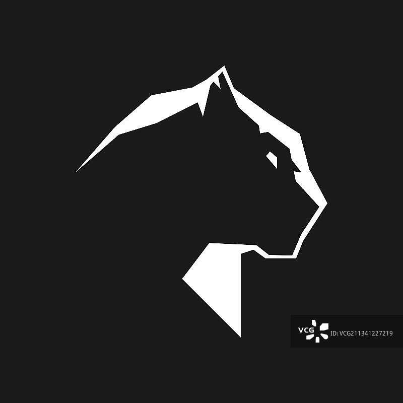 黑色背景上的美洲豹标志图片素材