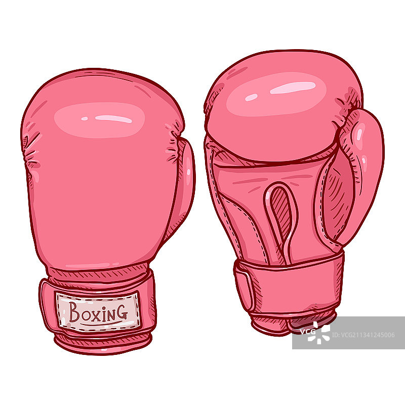 卡通粉色拳击手套图片素材