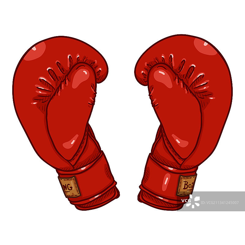卡通红色拳击手套图片素材