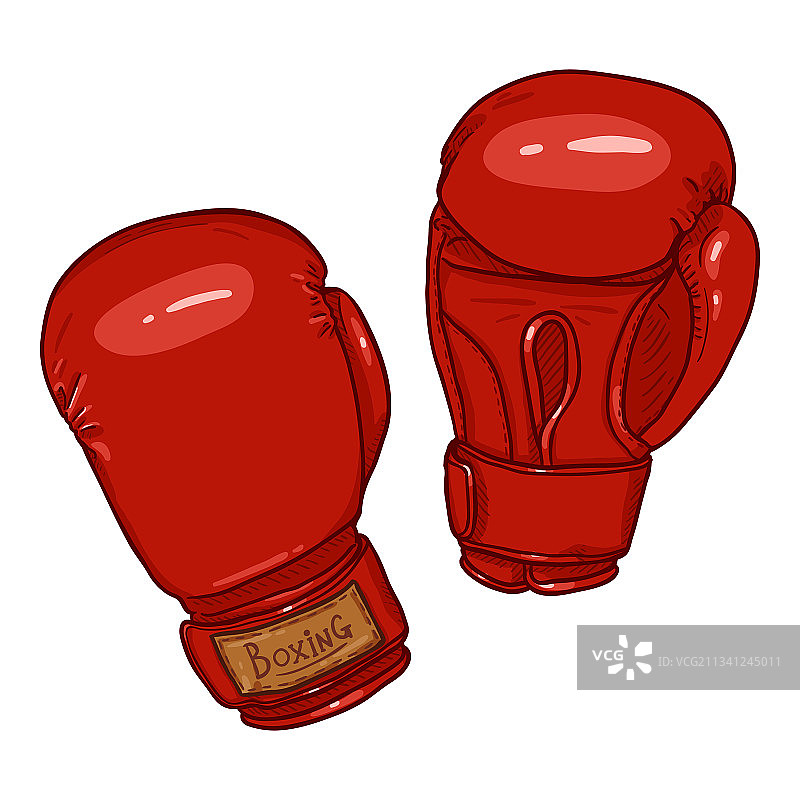 卡通红色拳击手套图片素材
