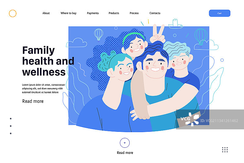 家庭健康与医疗保险网页图片素材